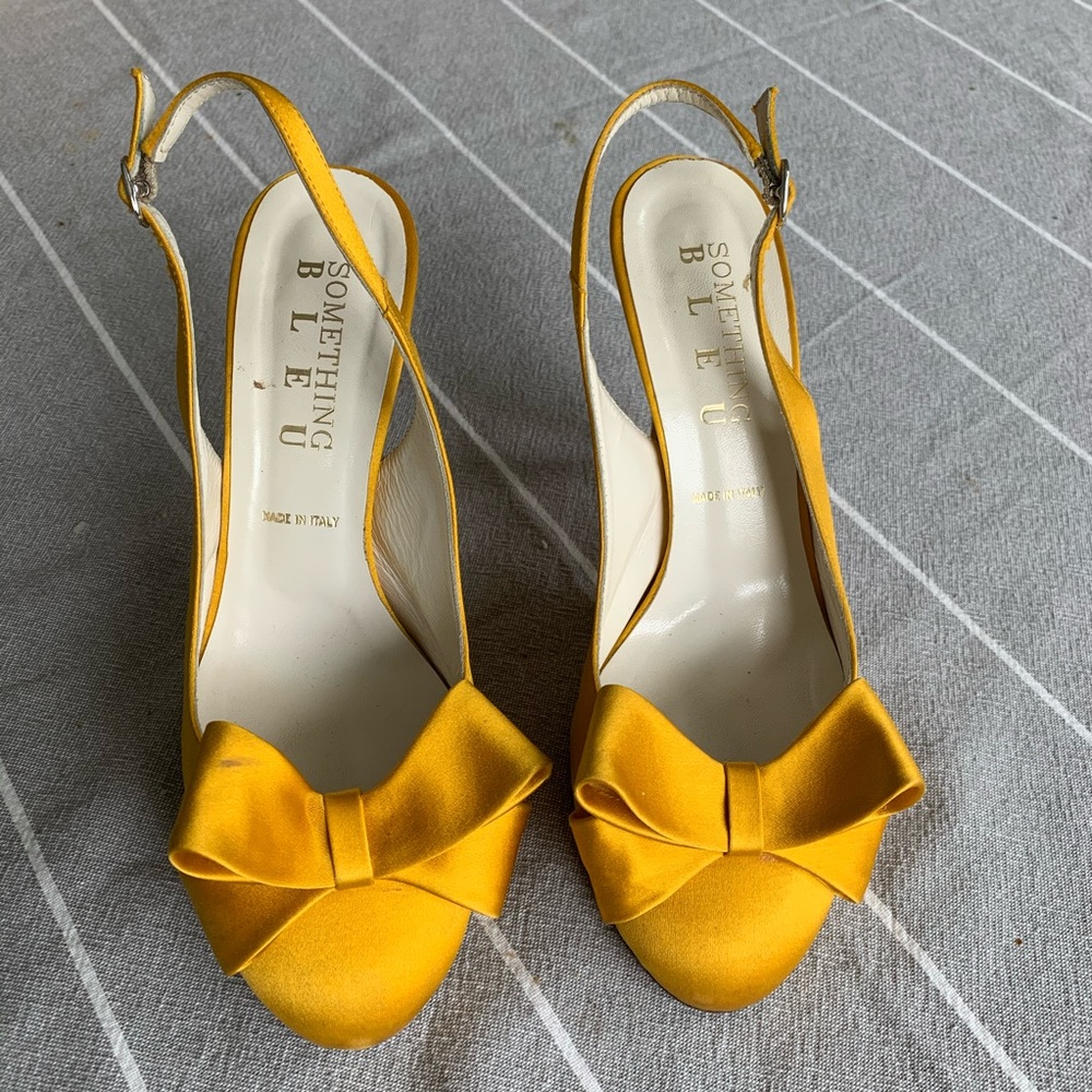 Something Bleu satin bow slingbacks